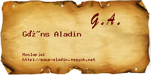 Güns Aladin névjegykártya
